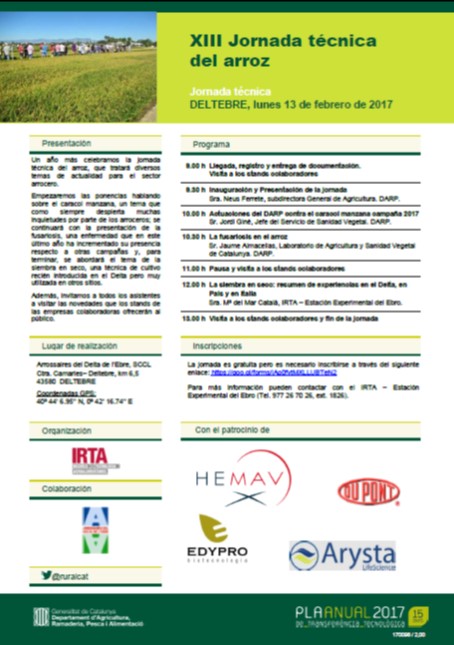 EDYPRO en la Jornada Técnica de ARROZ del IRTA